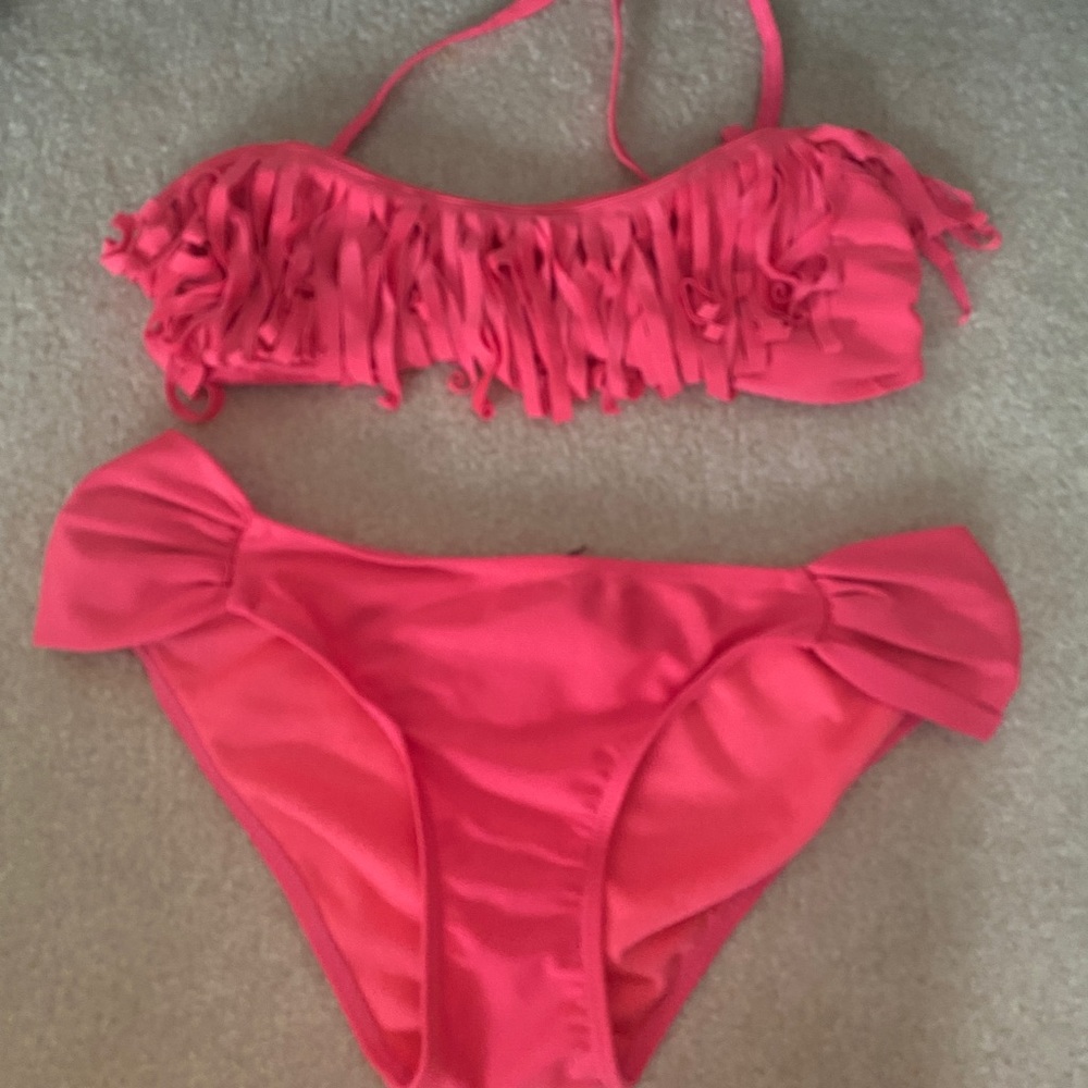 Bright pink bikini